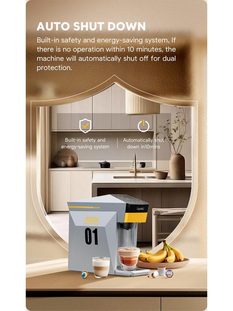 Aparat de cafea Smart Touch: Pornire cu o singură tastă, Multi-arome, Capsule americane și italiene