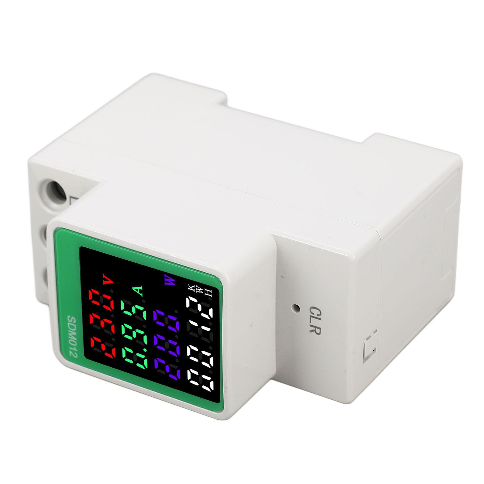 

Цифровий лічильник електроенергії Світлодідний дисплей DIN-рейка Напруга Струм Частота Потужність Тестер Монітор використання електроенергії AC70‑150V