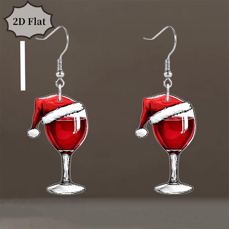 1 Pair Fashionable Cute Cartoon Christmas Snowman 2D Acrylic Dangle Earrings For Women, Suitable For Women's Christmas Wear, Christmas Gift