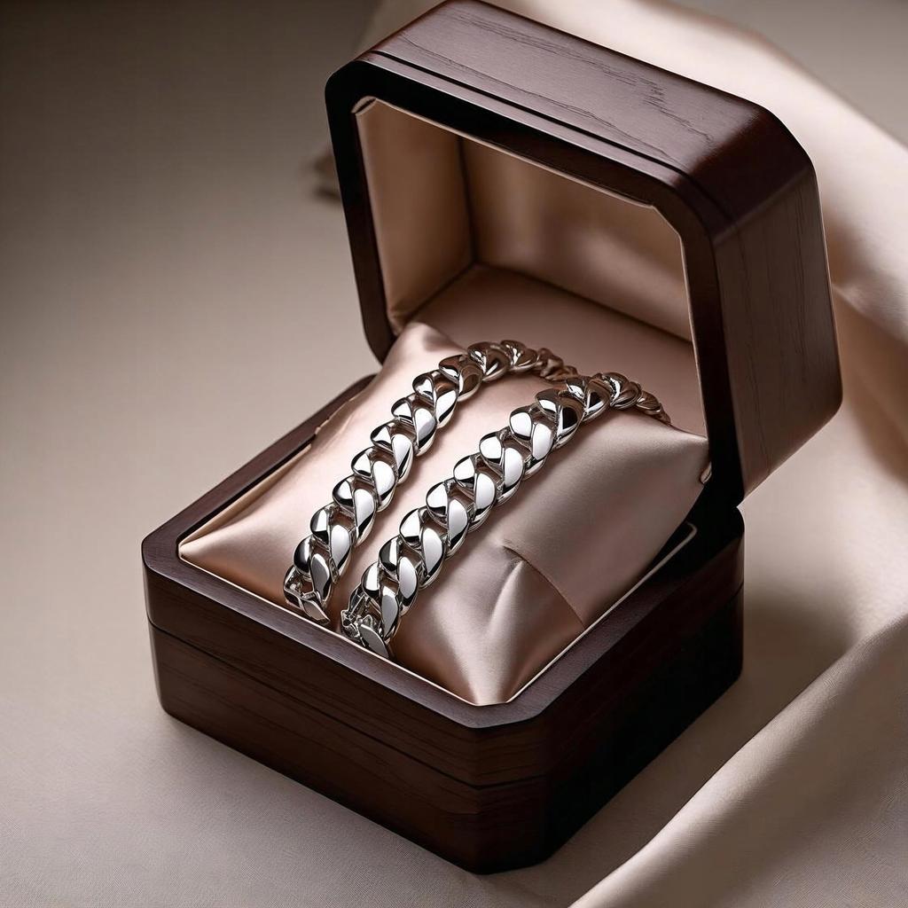 Chain Necklace Men' Silver Thick 9mm Cuban Chain Gift