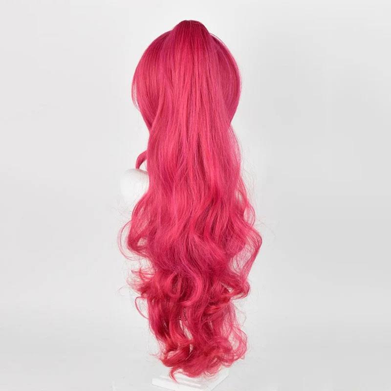 Cosplay paruka Pinkie Pie 2 styly Anime Pinkamena Diane Pie Dlouhá červená kudrnatá žáruvzdorná syntetická paruka na Halloween + čepice pod paruku