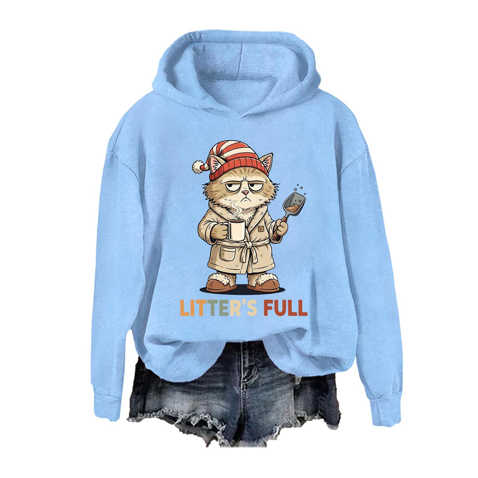 

Funny Merry Christmas Litter s Full Print Sweatshirt Tops For Women Men XL синій