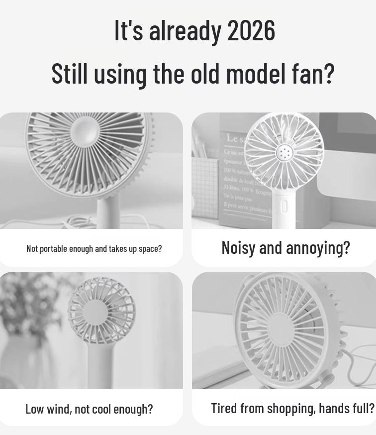 Portable USB Rechargeable Mini Fan for Students and Office