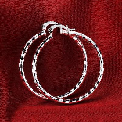 Silver Plated Earrings S925 Silver Earrings Silver Plated Fashion Circle Women's Earrings Earrings Earrings Charm