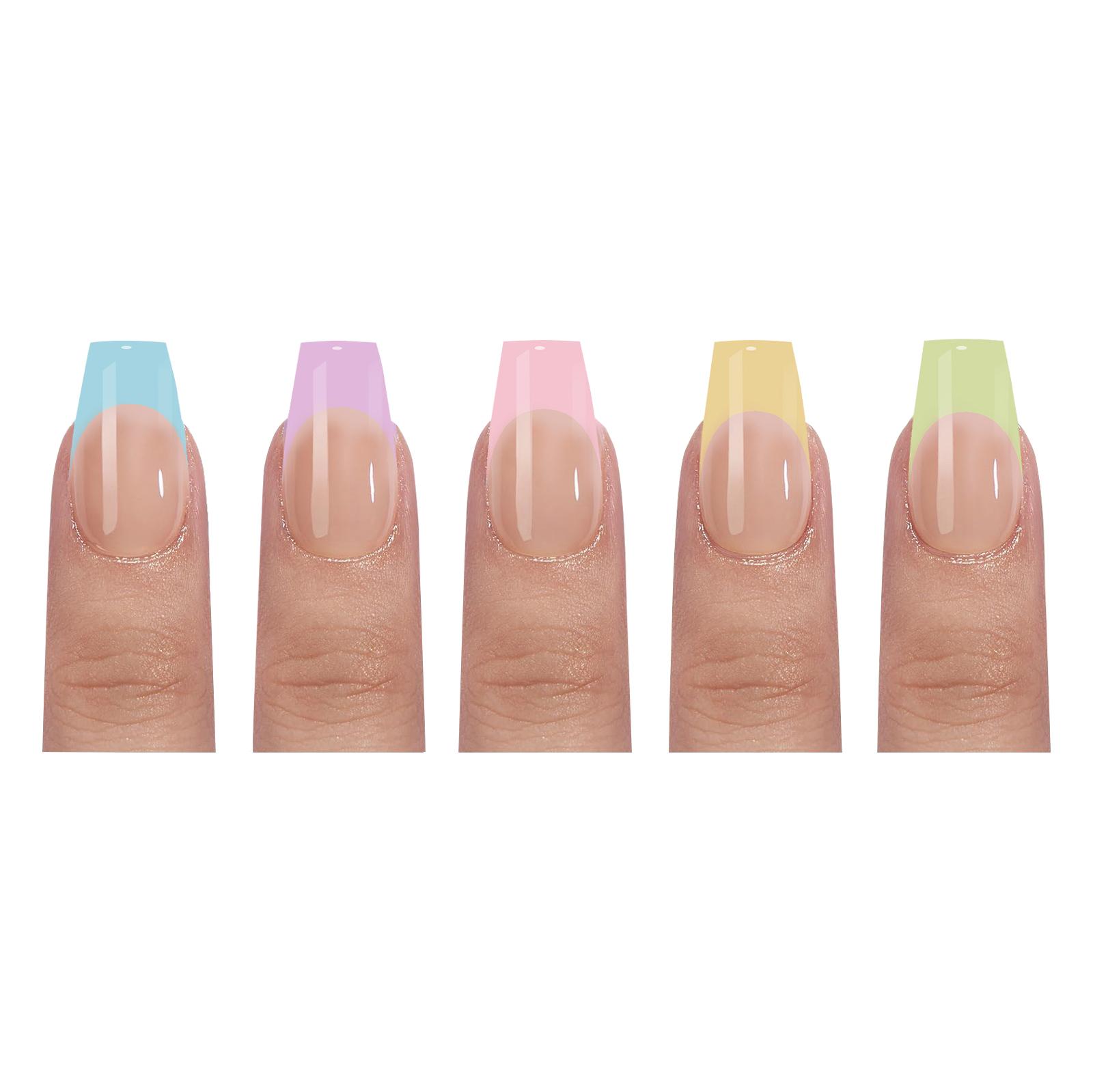 

150 шт. накладных гелевых накладных ногтей 3 в 1 предварительно окрашенные французские ногти накладные ногти 14 размеров для наращивания ногтей