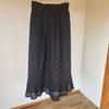 Used Long Skirt, Black, Embroidered, Cotton, Size M, Length: 85cm