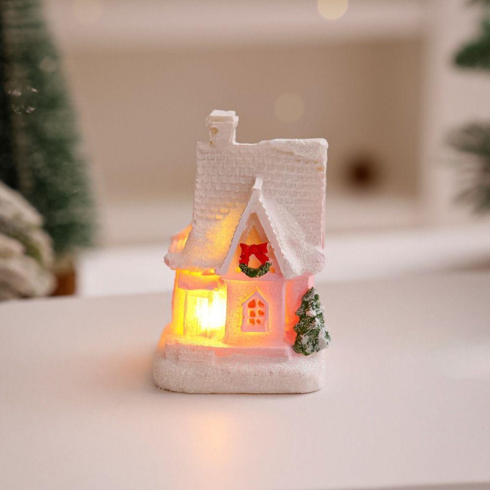 Luminous Christmas Glowing Small House Cute Christmas House Ornament  New Year Decoration