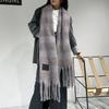 Spring and Autumn Premium Sense Thickened Long Warm Striped Scarf Color Matching Soft Versatile Fringed Polyester Shawl Scarf