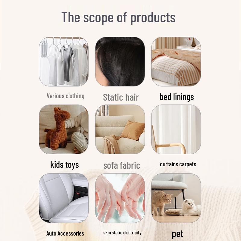 Anti-Static Spray for Clothes, Curtains & Fabrics - Gentle Formula
