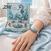 Braccialetto Charm Tartaruga Blu Delfino Retrò Perline Animali Marini per Uomo Donna, Braccialetti a Tema Marino Nautico Donna Vita Elastico Regolabile Braccialetto, Spiaggia