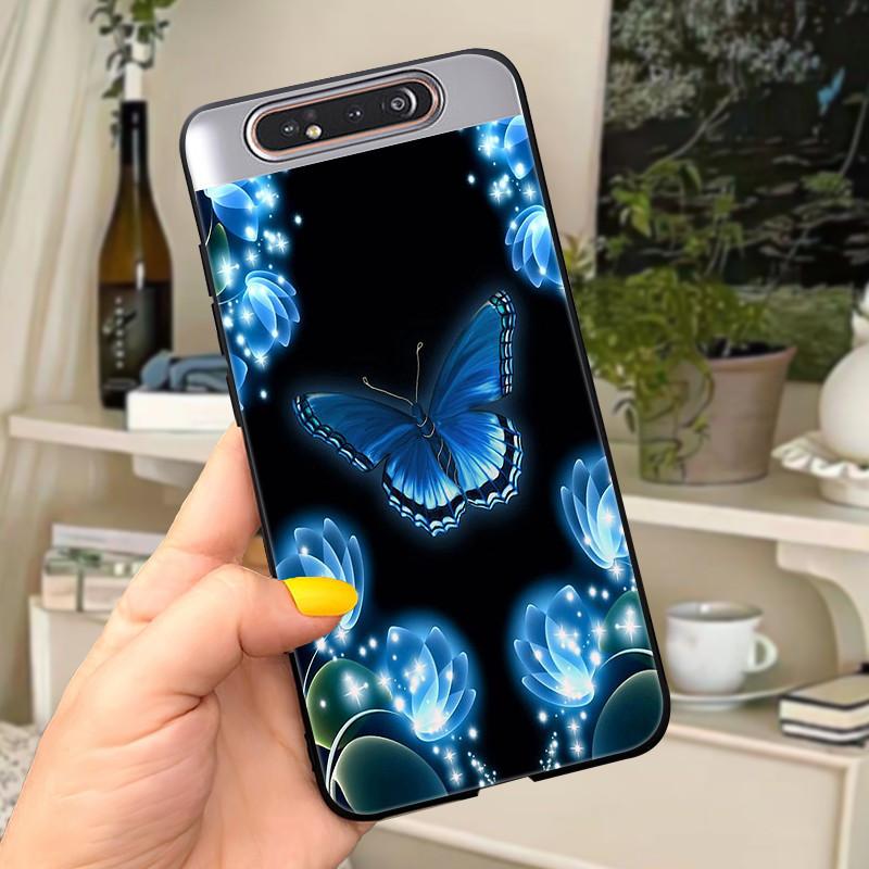 Case For Samsung A80 Case Soft Silicone Cartoon Back Cover For Samsung Galaxy A80 GalaxyA80 A 80 A805 Fundas shell Black coque