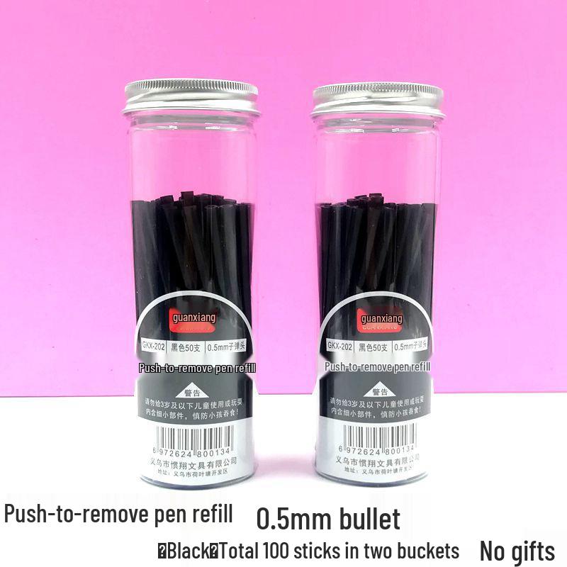 Press To Advance Friction Erasable Gel Pen Refill, 0.5mm Bullet Tip, Crystal Blue Black