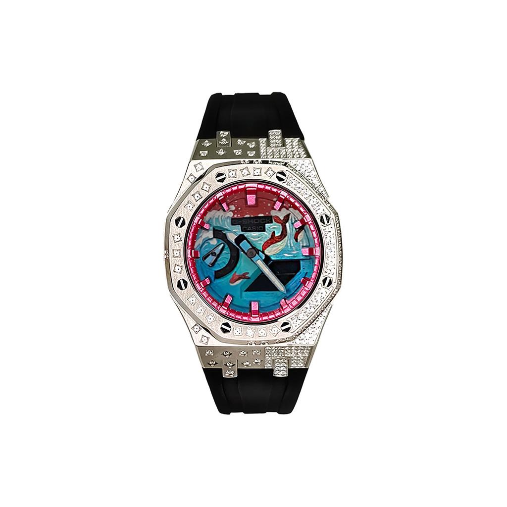 Casio Unisex Liquid Crystal/Analog Dual Display Series 44mm Black Watch GA-2100-1A(Watch3--lv)