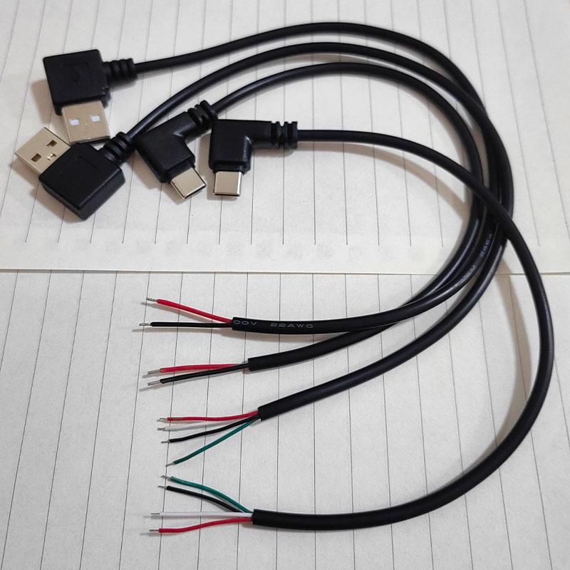 1Pcs USB Type C Micro 2/4 Pin Male / Female Wire Connector Plug Socket DIY Repair Charging Power Supply Extension Cable Cords