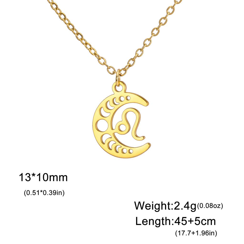 Jeshayuan Small Size 12 Constellations Pendant Necklace For Women Moon Virgo Leo Taurus Gemini Choker Party Lucky Jewelry Gift