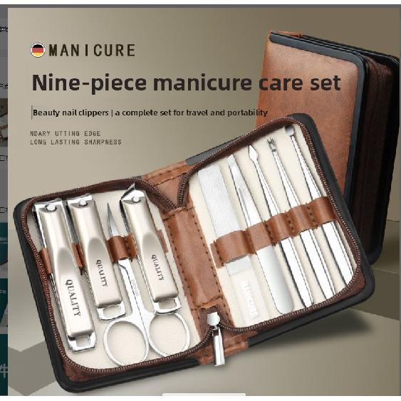 High-end Semi-black Nail Clipper Set, Complete Set of Stainless Steel Manicure Tools