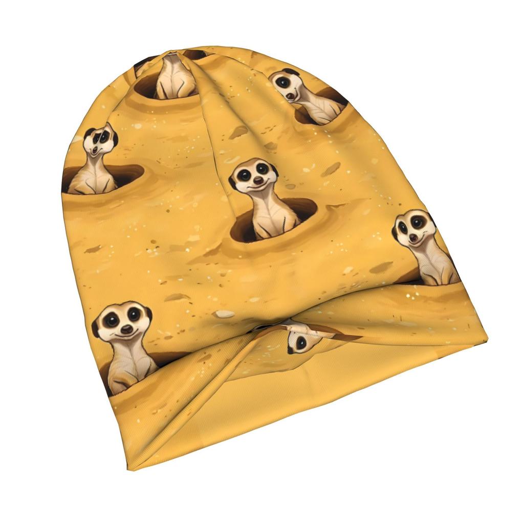 ZLIENSZUS Meerkat Beanie Hat for Adults - Cute Meerkat with Meerkat Ears, Warm Winter Hat Suitable for Streetwear, Layering for Fall & Winter Outfits,