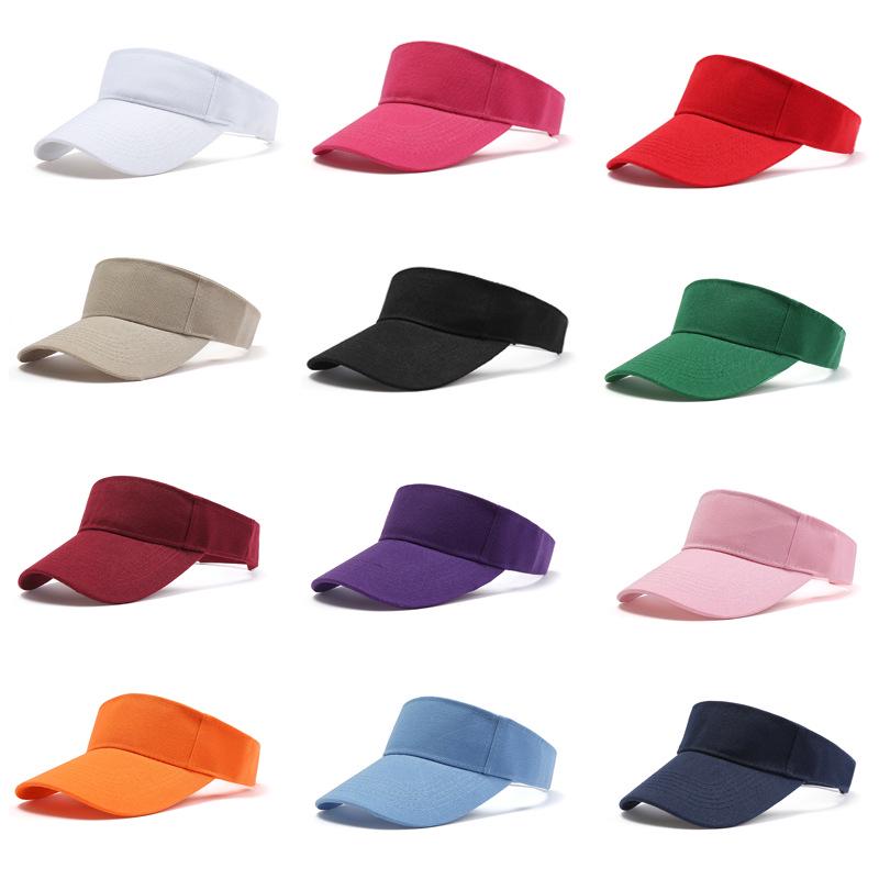 European & American Solid Color Summer Visor Cap - Sun Protection Baseball Sports Hat.
