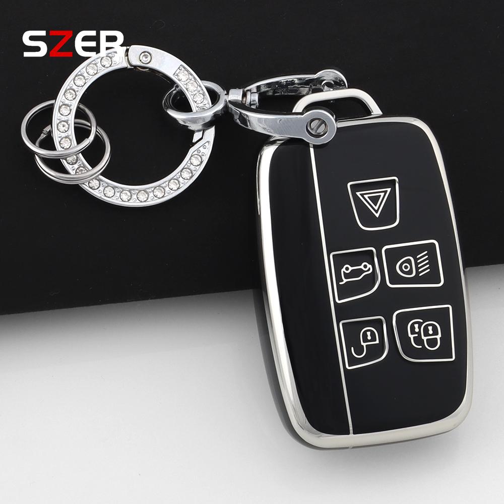 Plating Tpu Car Key Case Cover Fob Shell For Land Rover Range Rover Evoque Sport Freelander Discovery Velar For Jaguar Xe Xf Xj