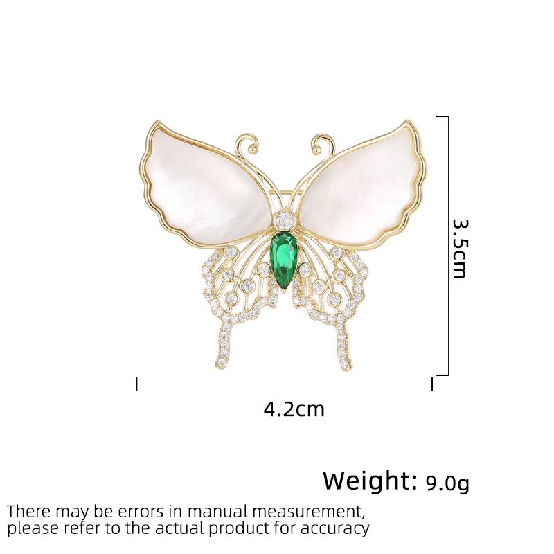 Women's Light Luxury Design Inlaid With Zircon Butterfly Brooch Fashionable And Versatile Niche Design Sense Brooch