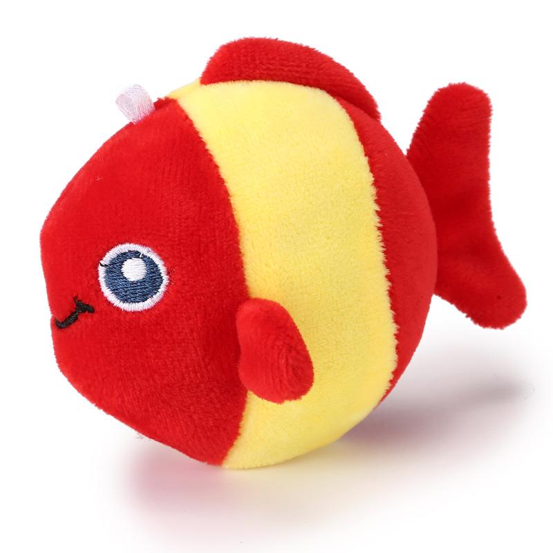 

Pet Cat Toy Interactive Simulation Plush Fish Bell Speaky Kitten Toy Chew Bite Cat Toy Pet Accessories червоний