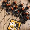 Artificial Pumpkin Maple Leaf Stem Artificial Black Flowers Pick for Home Indoor Party Vase Arrangement Decor