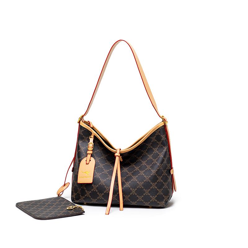 

Women s 2025 Retro Floral Tote Bag - High-End, Large Capacity Fashion Shoulder Handbag чёрный