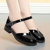 5.5cm Fashion Breathable Mesh Leather Sandals Mary Janes Summer 2025 Close Head Med Heels Sandals Women for Office Mom Girls