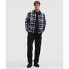 Lululemon Brushed Woven Overshirt Prospect Plaid Black Pigment Blue