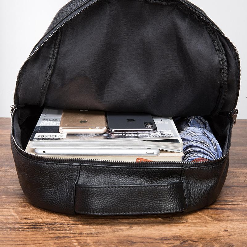 Design Male Real Leather Casual Fashion Large Capacity Travel School College 17" Laptop Student Bag Backpack Daypack