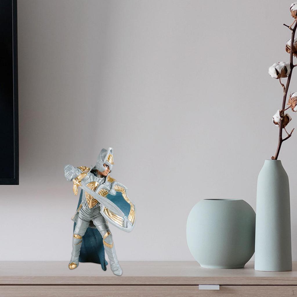 European Knight Models Toy Ornament Desktop Decor Miniature Painted Archaic s Medieval Action