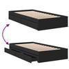 Bed Frame with Drawers Black 75x190 cm Particleboard