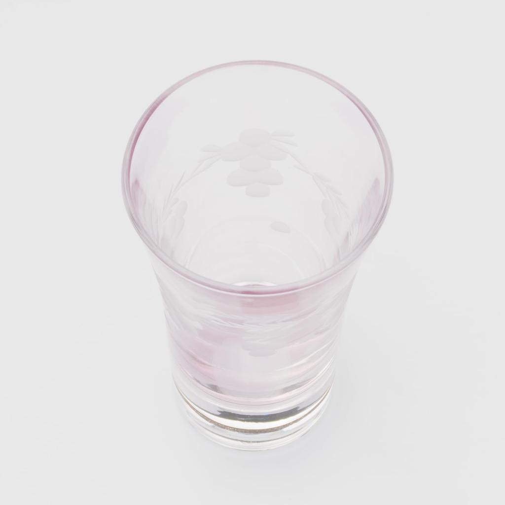 Otsuka Glass "Irodori no Uta" Sake Glass, Guinomi (approx. 100ml), Open Top, Flower Cut Glass, Pink, Made in Japan, 01145-15-1PK-1P