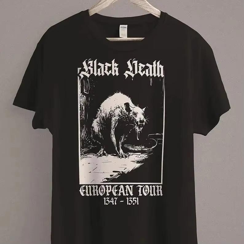 Medieval Rat Shirt Gothic Grunge Clothing Horror Goth Aesthetic History Dark Academia Top Black Death Tshirt Unisex