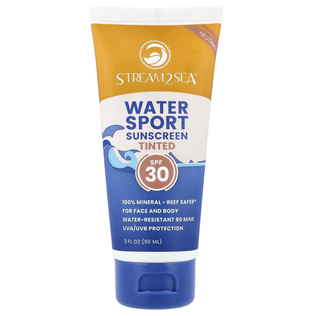 Stream2Sea, Water Sports Sunscreen, Tinted, Spf 30, Neutral, 90Ml (3Fl Oz)