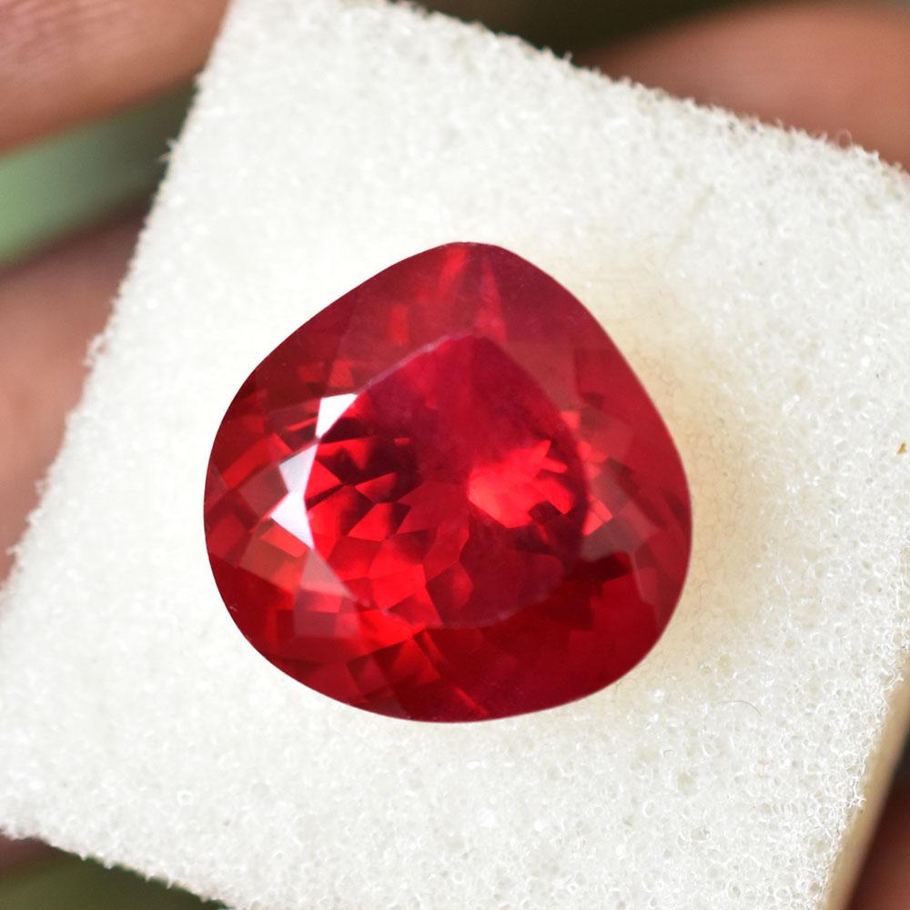 Natural Red Ruby Loose Gemstone 12x13mm Pear Cut for Her/Him for Jewelry Making and Gem Collections