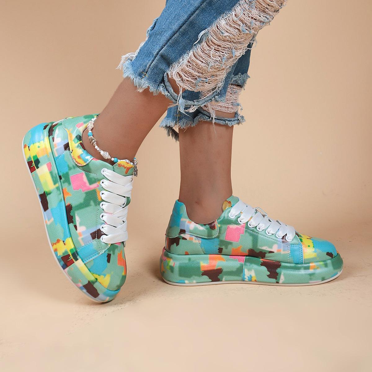 Модные спортивные женские туфли на толстой подошве 36 оранжевый — фото 15