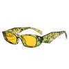 New Ins Popular Fashion Polygon Cat Eye Women Sunglasses Vintage Brand Designer Green Yellow Men Sun Glasses Shades UV400