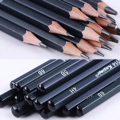 14 Stück/Set Zeichenstift-Set Holz Professionelle Kunstbedarf Hart/Mittel/Weich Skizzen Kohle-Bleistifte Zeichenstift-Set
