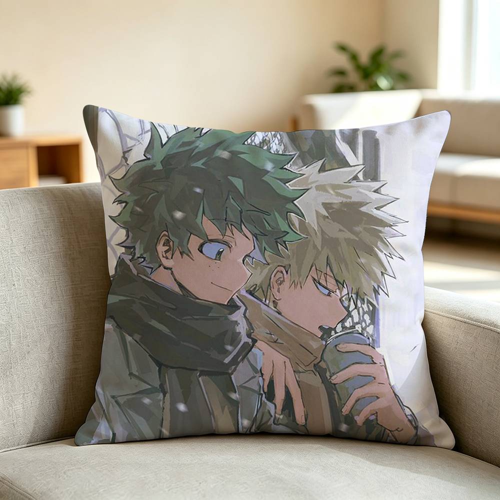 A-Anime B-BakuDeku Fanart Quadrata Federa Stampata su Entrambi i Lati Federa per Cuscino da Camera da Letto Comodino Copricuscino per Divano