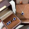 Cultivate Cultivate Stone Square Bag Perfume Bottle Jewelry Set Women's Ring Earrings Pendant Necklace Three-piece Set