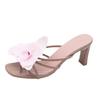 Summer new flower decoration fashionable outer wear women's word high heel versatile comfortable cool slippers