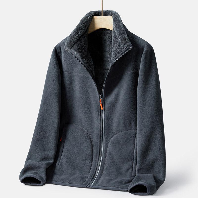 Reversible Polar Fleece Jacket: Thermal Winter Coat for Men & Women