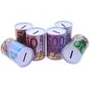 1Pc Euro Dollar Money Box Safe Cylinder Piggy Bank Banks For Coins Deposit Boxes