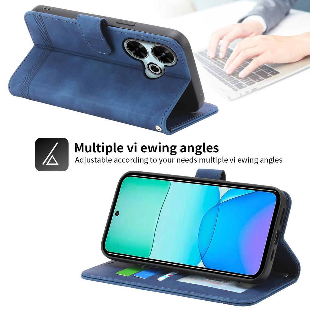 DIERFENG DF-03 For Xiaomi Redmi 13 4G/5G/Note 13R 5G/Poco M6 4G Leather Case Wallet Phone Cover