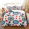 3D Print Blue Anchor Bedding Set Cartoon Anime Three-piece Set Adult Kid Bedroom Duvetcover Sets 3D Kawaii