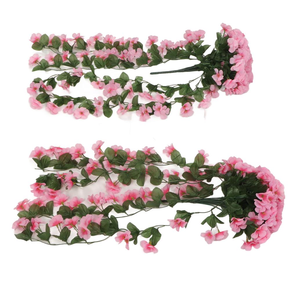 2PCS Artificial Violet Hanging Flowers Simulation Plastic Fake Plants for Decoration Garden Patio