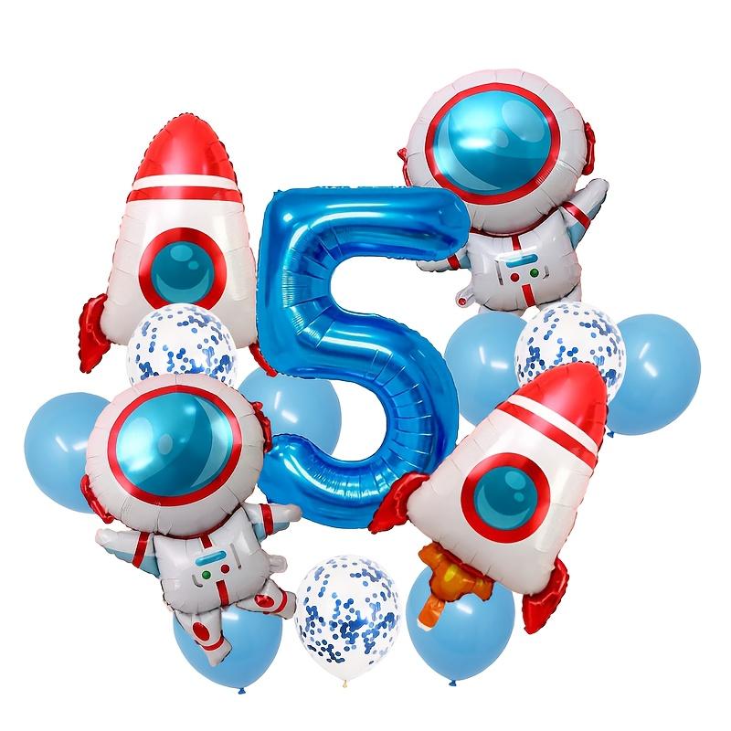 14pcs Planet Astronaut Space Theme Foil Balloon 32Inch Blue Digital 0-9 Children Birthday Helium Balloon Kids Birth Party Supply 32inch