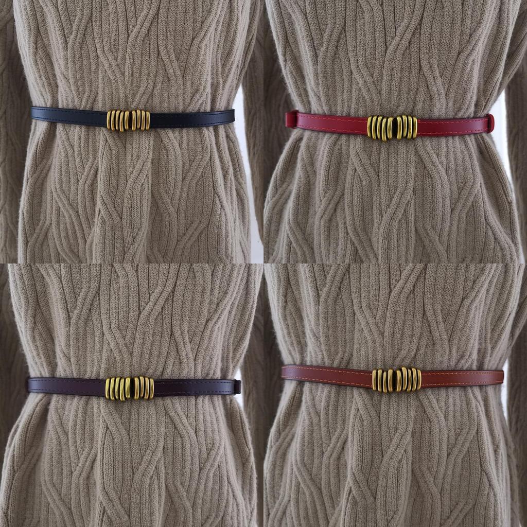 Waist Belt Leather For Summer Fashion Slim Genuine Leather With Buckle Gold