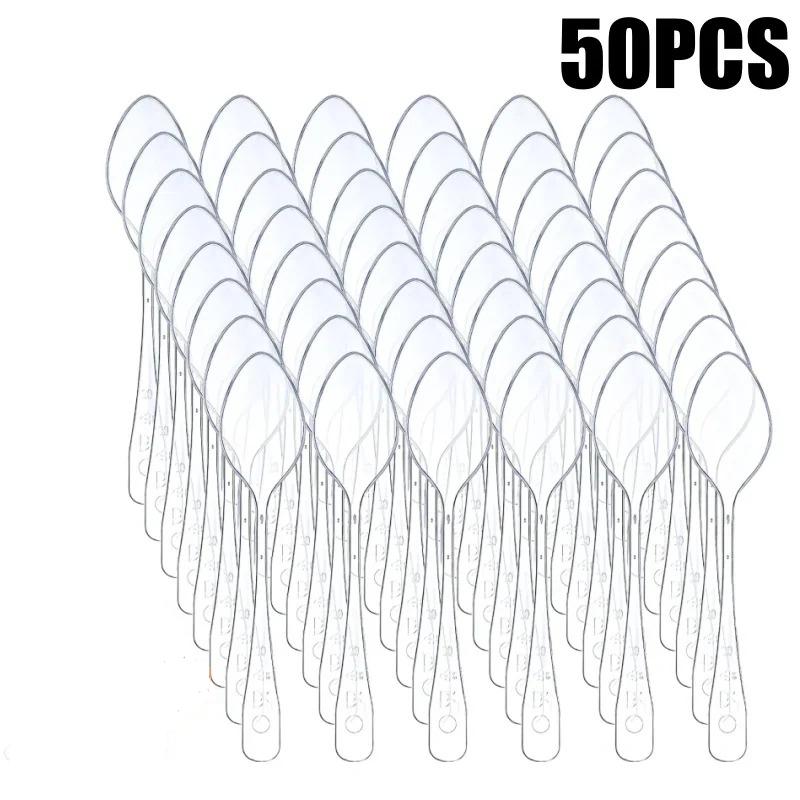 

Clear Mini Spoons for Desserts Small Plastic Tasting Spoon Disposable Spoons Tiny Plastic Serving Utensils for Party Supplies